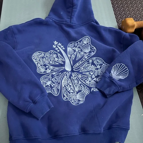 Pink Palm Puff royal blue hoodie size medium. - Picture 2 of 6